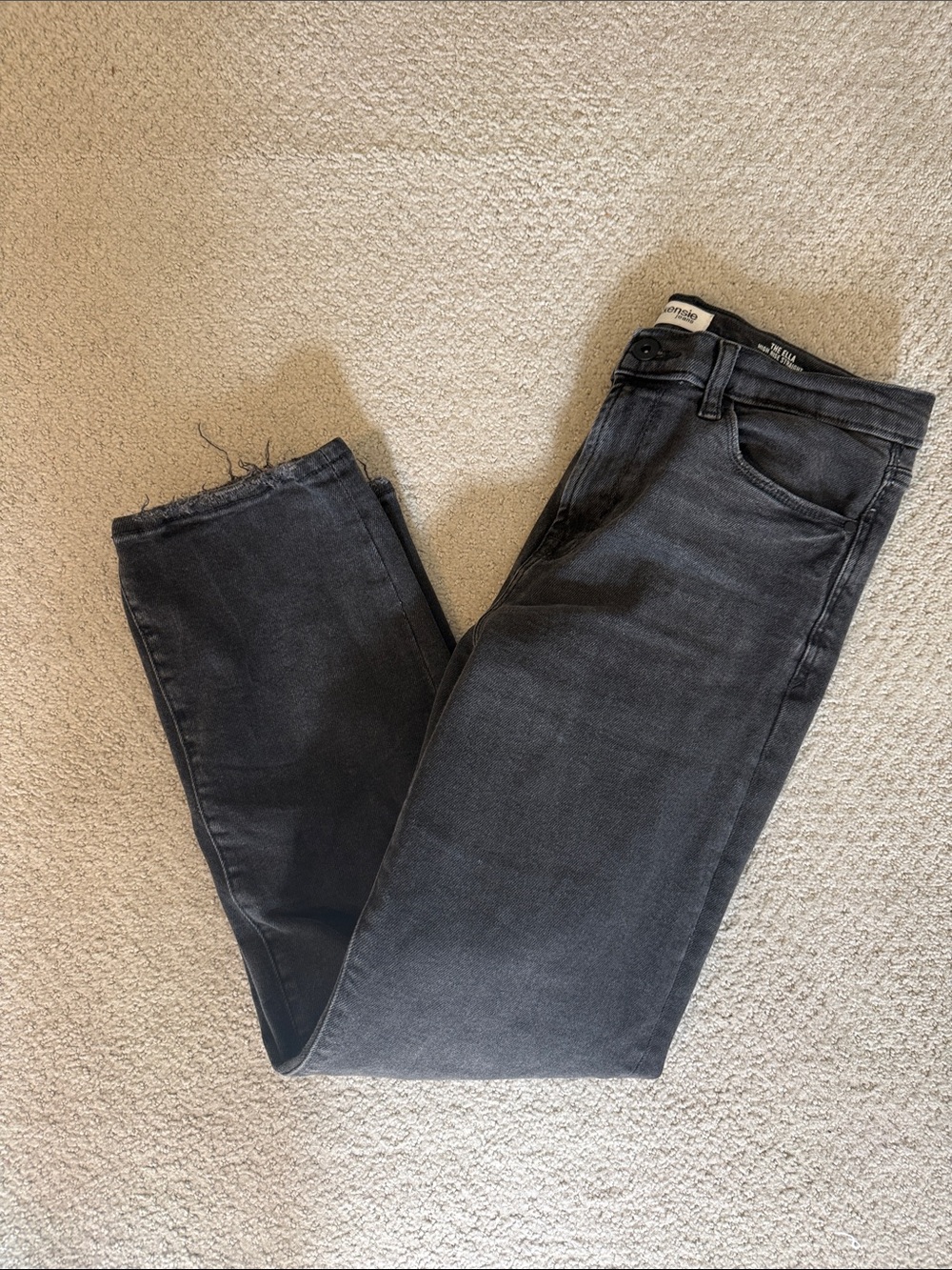 Kensie Faded Black Straight Jeans